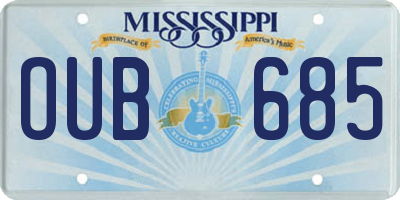 MS license plate OUB685