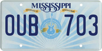 MS license plate OUB703
