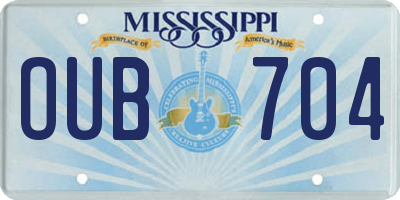 MS license plate OUB704