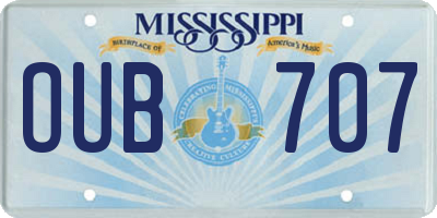 MS license plate OUB707