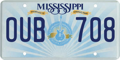 MS license plate OUB708