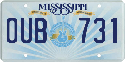 MS license plate OUB731