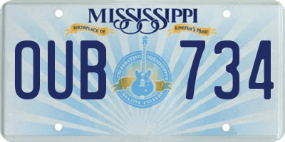MS license plate OUB734