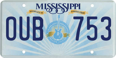 MS license plate OUB753