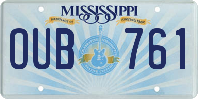 MS license plate OUB761