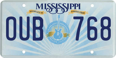 MS license plate OUB768
