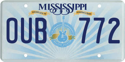 MS license plate OUB772