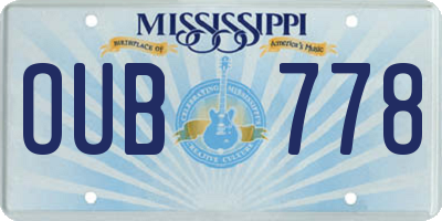 MS license plate OUB778