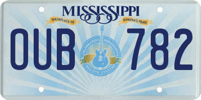 MS license plate OUB782