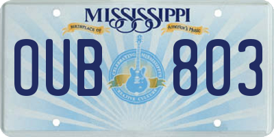 MS license plate OUB803