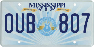 MS license plate OUB807
