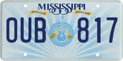 MS license plate OUB817