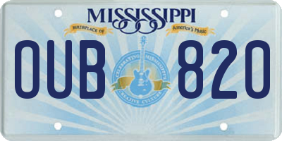 MS license plate OUB820