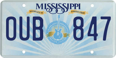 MS license plate OUB847