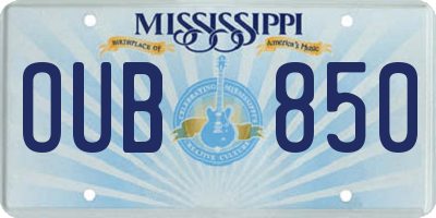 MS license plate OUB850