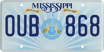 MS license plate OUB868