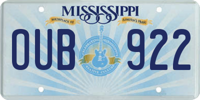 MS license plate OUB922