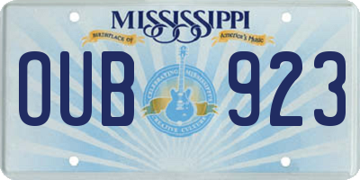 MS license plate OUB923