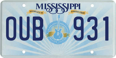 MS license plate OUB931
