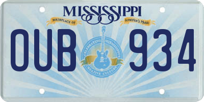 MS license plate OUB934
