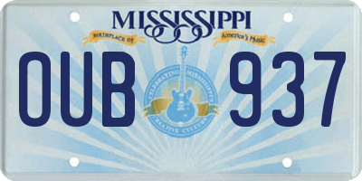 MS license plate OUB937