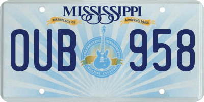 MS license plate OUB958