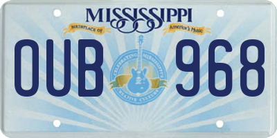 MS license plate OUB968