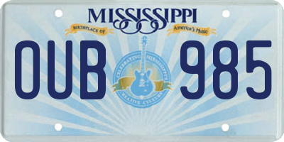 MS license plate OUB985