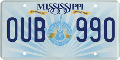 MS license plate OUB990