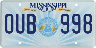 MS license plate OUB998
