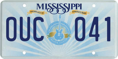 MS license plate OUC041
