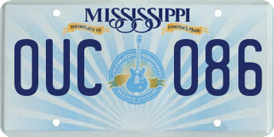 MS license plate OUC086