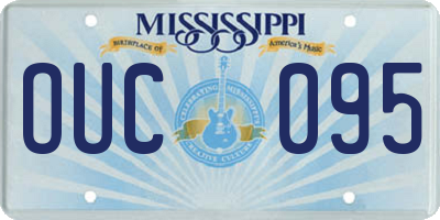 MS license plate OUC095