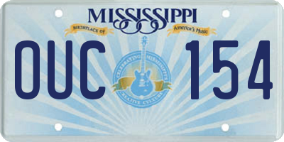 MS license plate OUC154