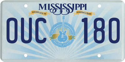 MS license plate OUC180