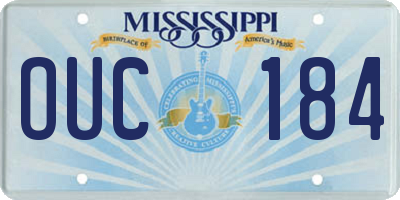 MS license plate OUC184