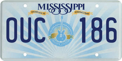 MS license plate OUC186