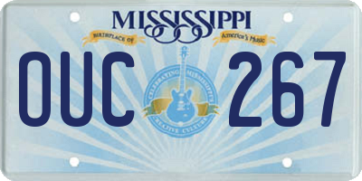 MS license plate OUC267