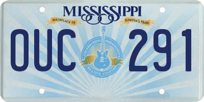 MS license plate OUC291