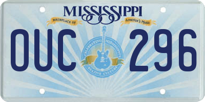 MS license plate OUC296