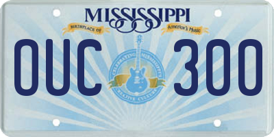 MS license plate OUC300