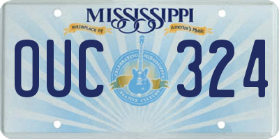 MS license plate OUC324