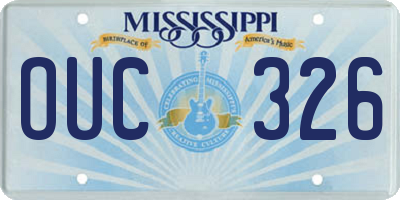MS license plate OUC326