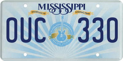 MS license plate OUC330