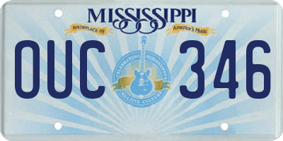 MS license plate OUC346