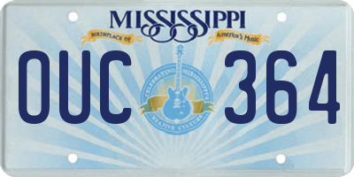 MS license plate OUC364