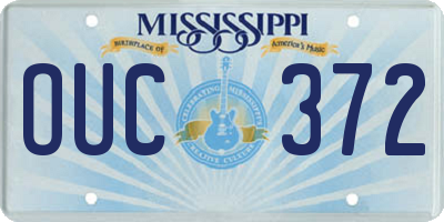 MS license plate OUC372