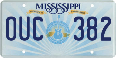 MS license plate OUC382