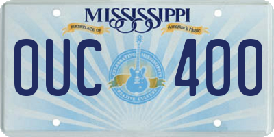 MS license plate OUC400