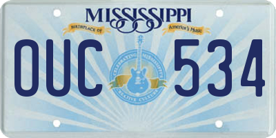 MS license plate OUC534